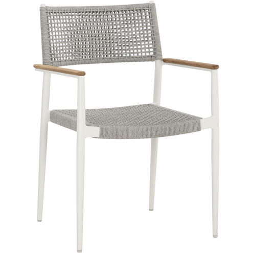 Nava White Outdoor Stackable Dining Armchair, Set Of 2